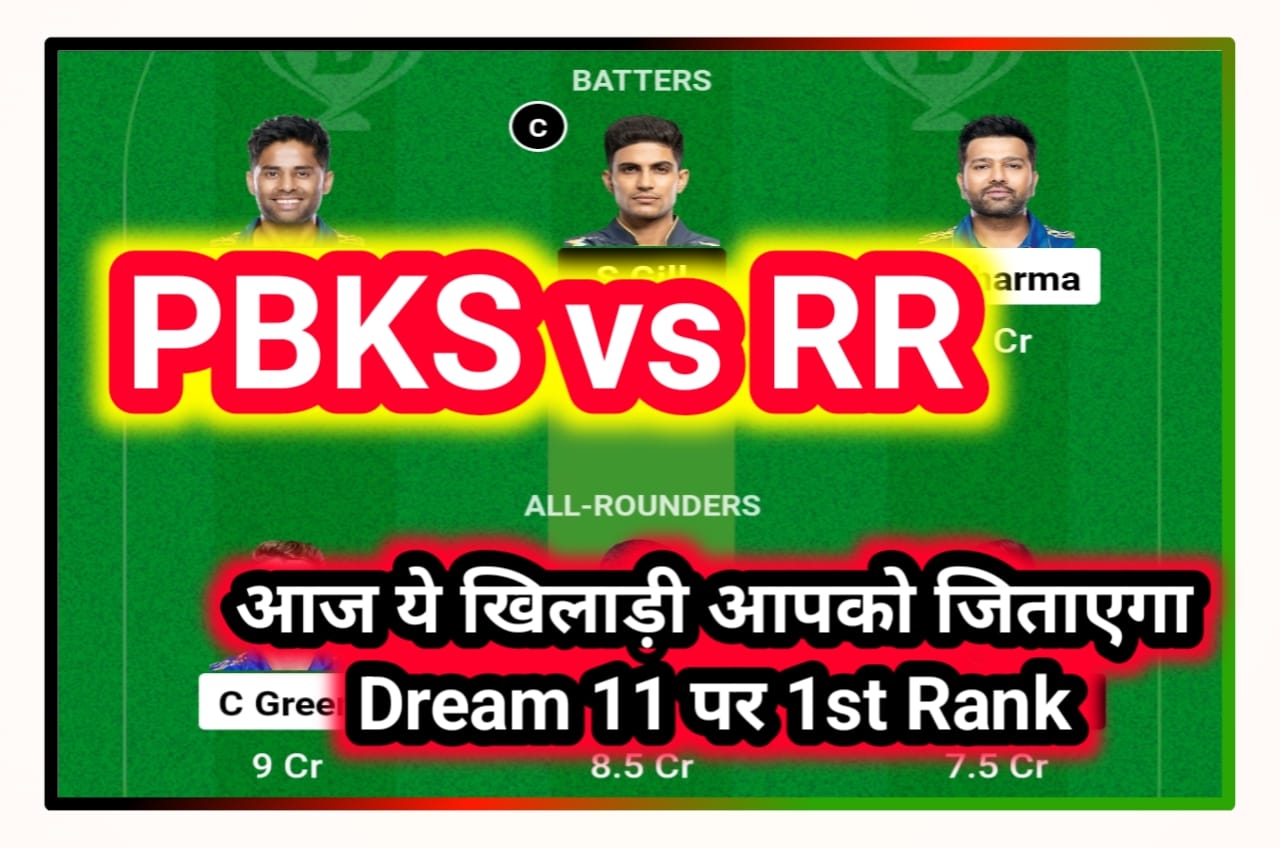 PBKS vs RR Today Dream 11 Team Captain and Vice Captain : आज इन प्लेयर को बनाओ कैप्टन और बॉयस कैप्टन जीतो करोड़ों रुपए, Best Idea