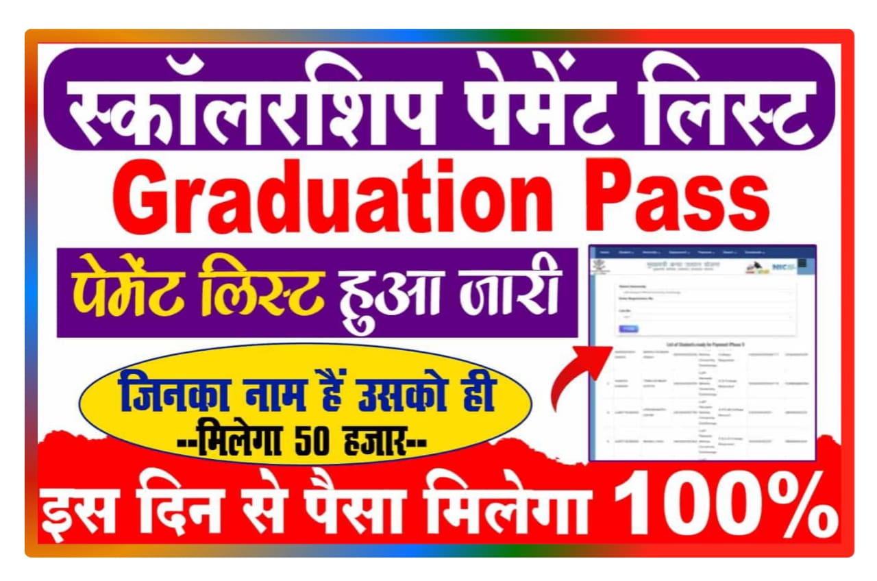Graduation Pass Scholarship Payment List 2023 Check Best लिंक जारी : ₹50000 स्कॉलरशिप पेमेंट लिस्ट हुआ जारी, यहां से चेक करें